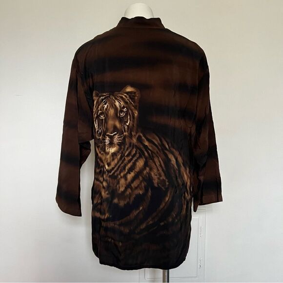 De Frantor tiger button down big cat 90s y2k fashion - Picture 7 of 9